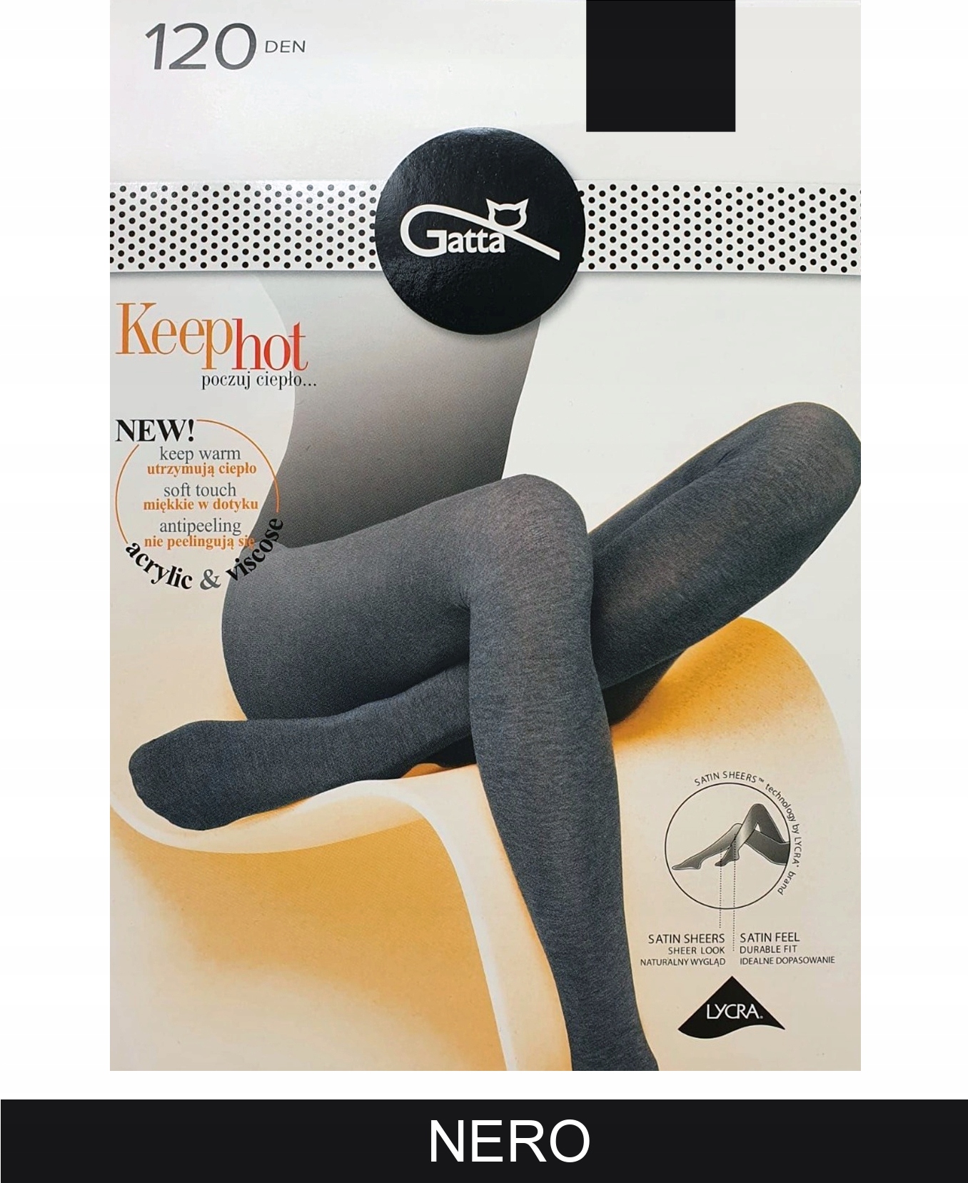 

Gatta Keep Hot Rajstopy damskie 3D 3-M Nero