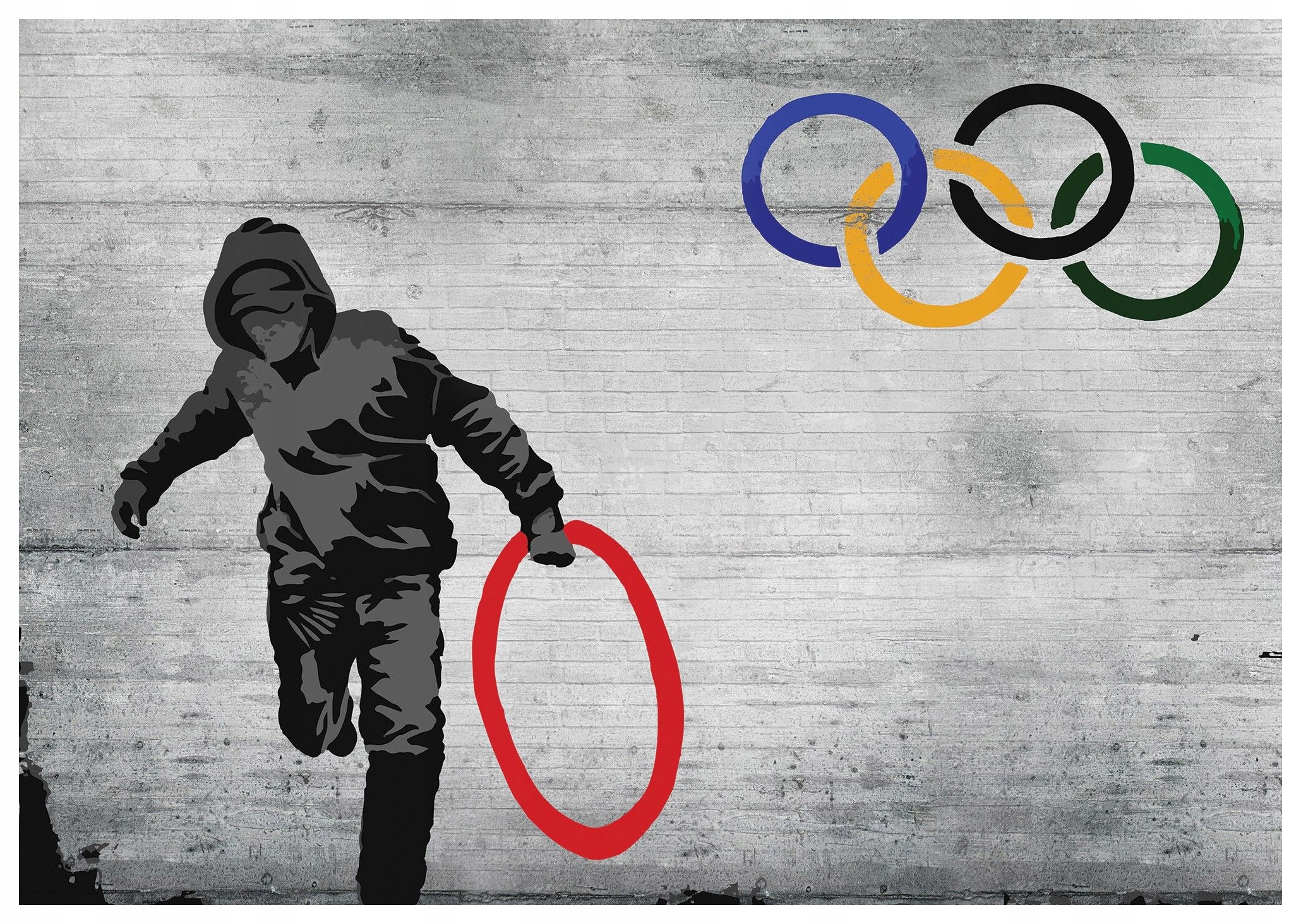 Fototapeta Graffiti Olympijské banksy Street Art vinylová 368x254 lepidlo