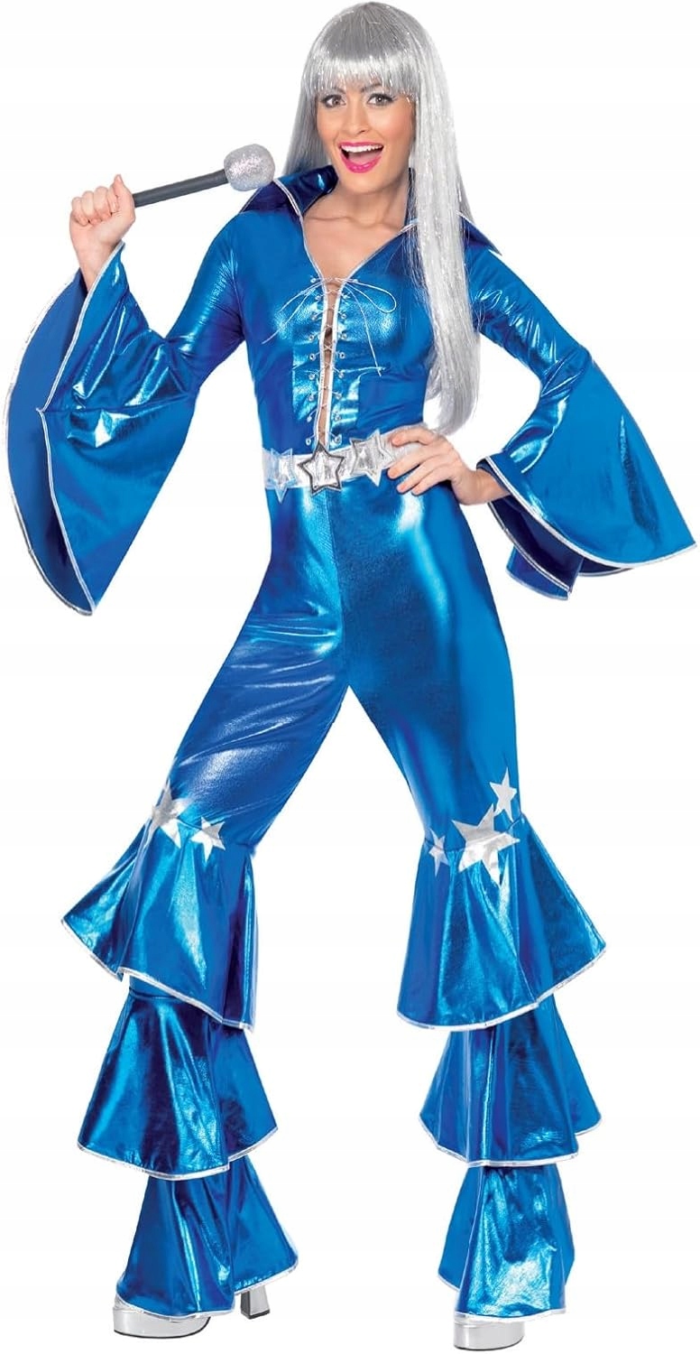 Kostým 70. léta Dancing Dream Smiffys Velikost S Modrý Kombinéza