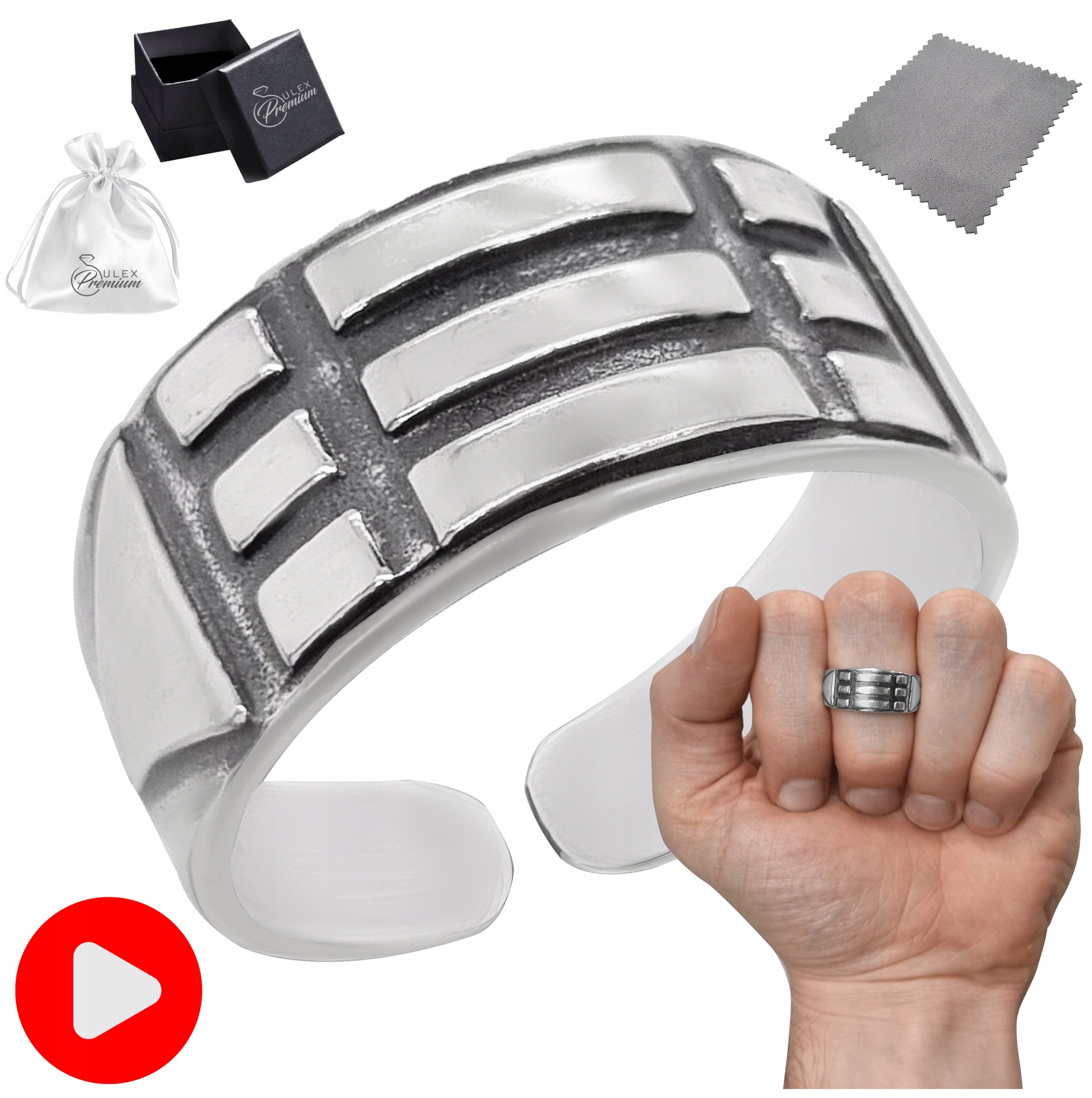 Sygnet srebrny pr. 925 PIERŚCIEŃ ATLANTÓW Srebro Oksydowane + Grawer | r.18