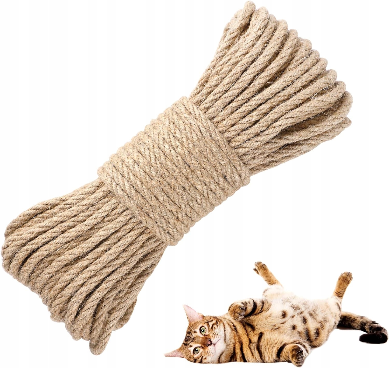 Levně Vysoce Kvalitní Sisalové Lano 8 MM Přírodní Na Škrabadlo Pro Kočky Diy 100 M