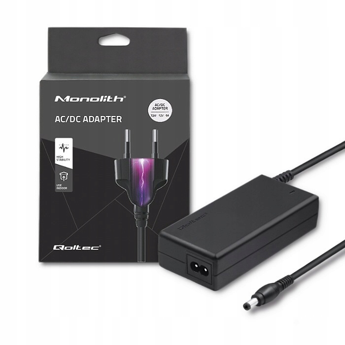 Qoltec Zasilacz sieciowy 72W 12V 6A 5.5*2.5