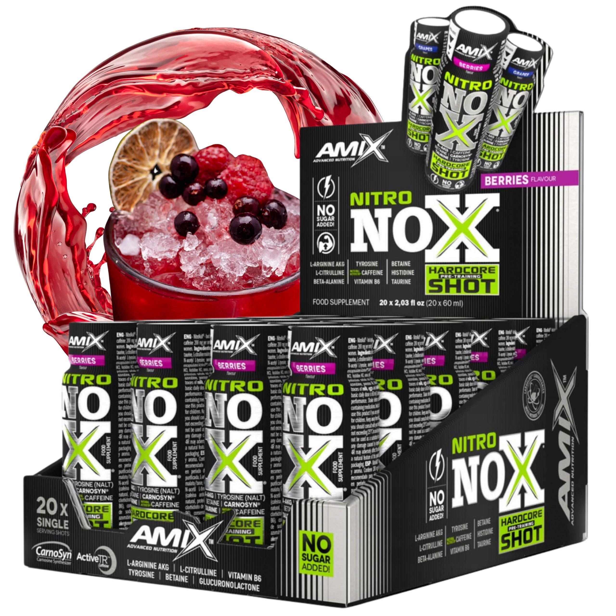 Nitro Nox Amix Předtréninkovka Šoty Energie Skupenie Svalová pumpa Moc