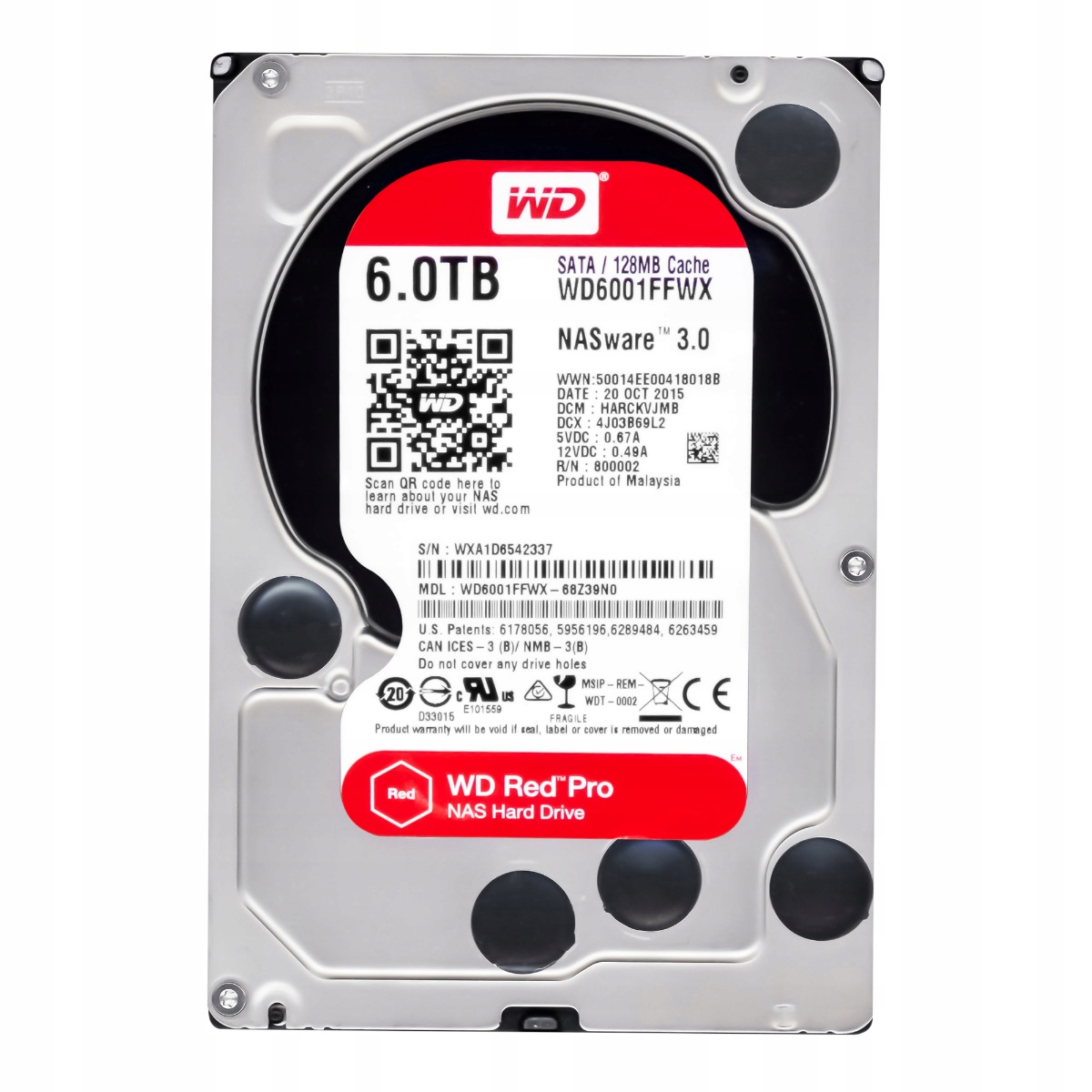 Wd Red Pro 6TB 7.2K 128MB Sata III 3.5'' WD6001FFWX