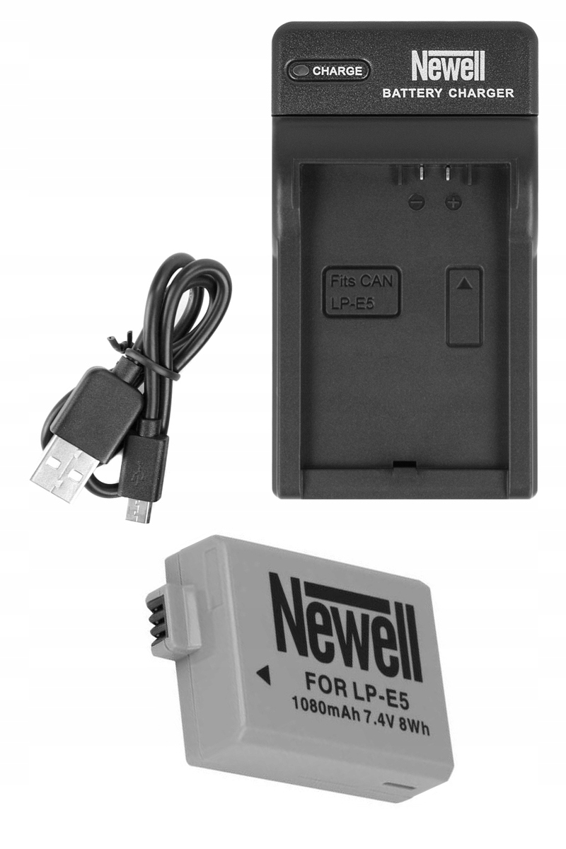 Bateria Aku+ładowarka Newell LP-E5 do Canon Eos 1000D 500D 450D T1i Xs XSi