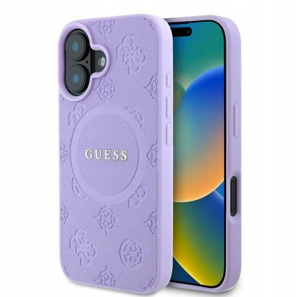 Pouzdro Guess GUHMP16SPSAPSMEU Apple iPhone 16 hardcase Saffiano Peony Classic