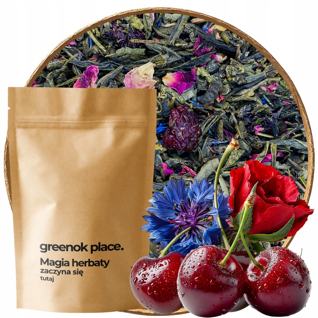 Zelený Čaj Cherry Harmony 1000g višeň růžový okvětní lístek