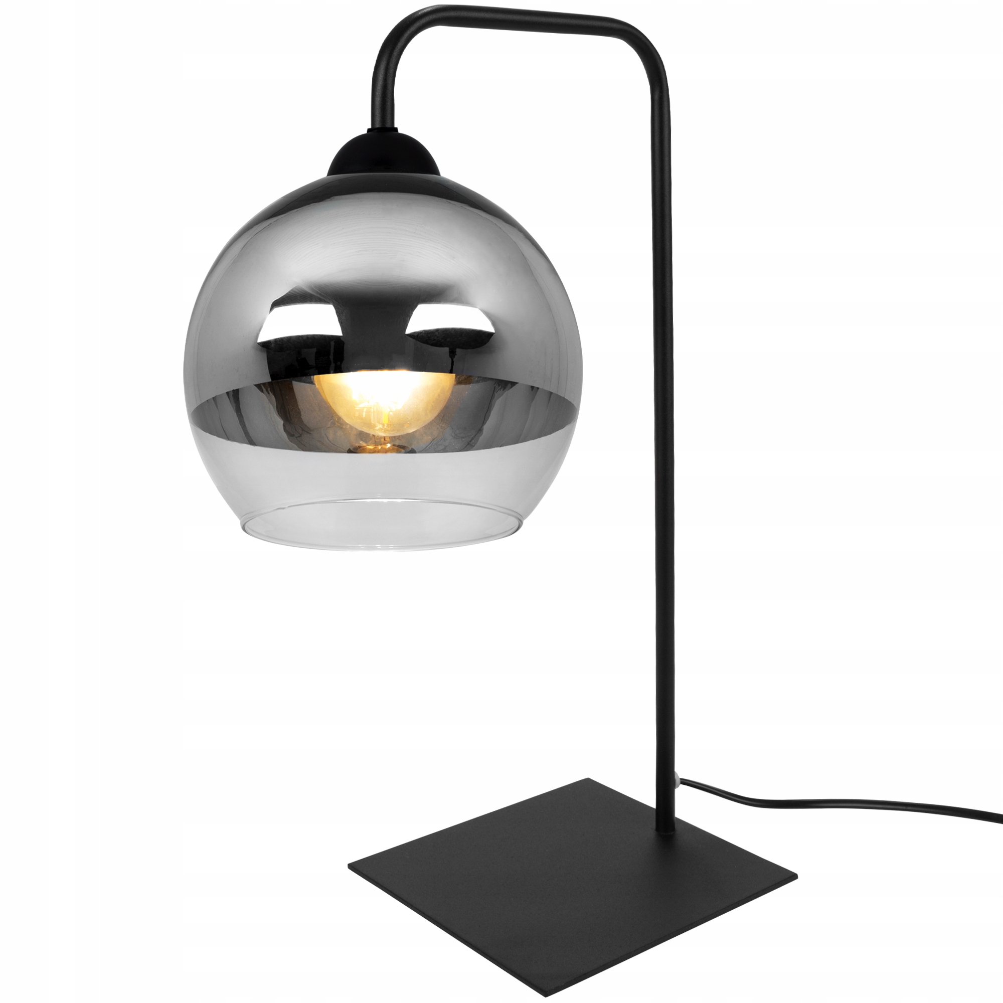 

Lampka Stojąca Nocna Biurkowa Chrom Kula Led