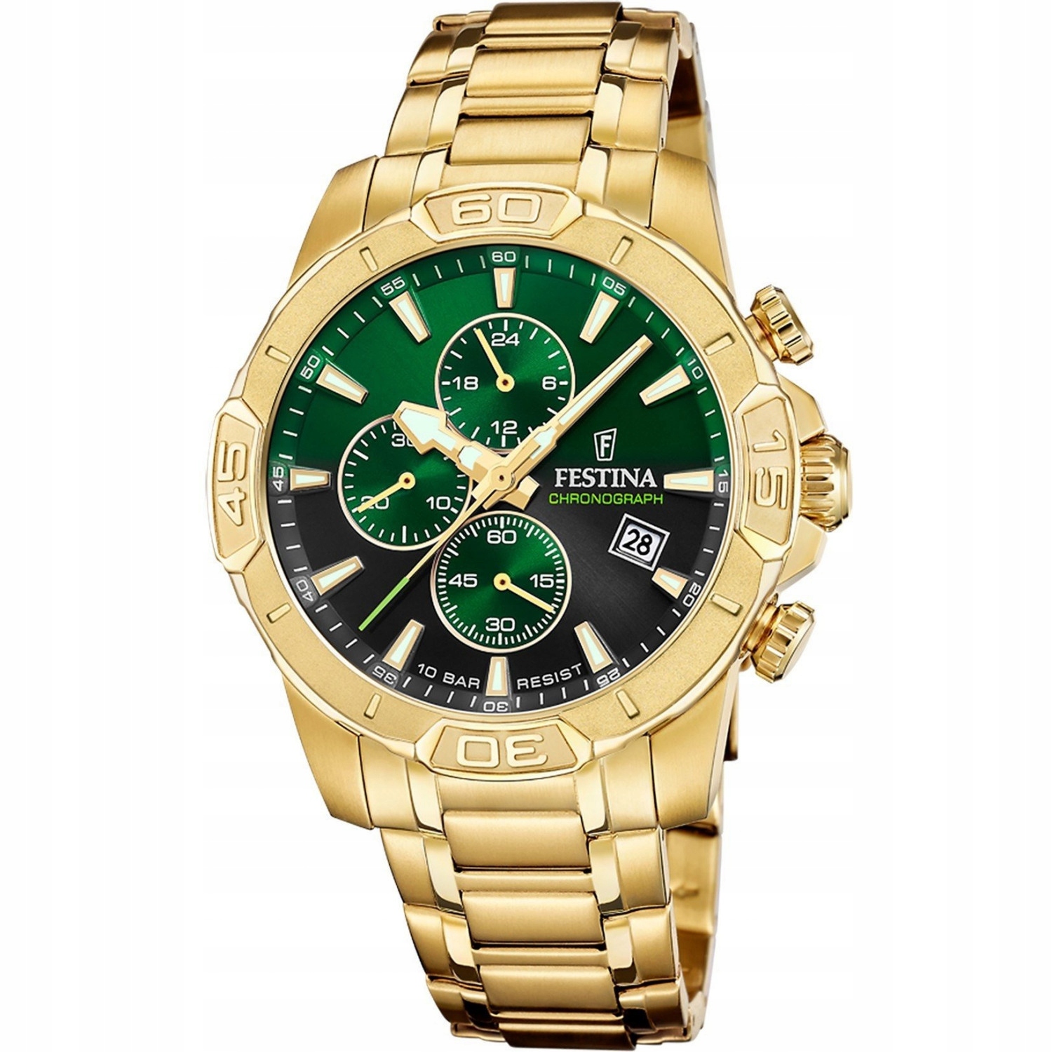 Pánské Hodinky Festina F20705-6 zlatý náramek
