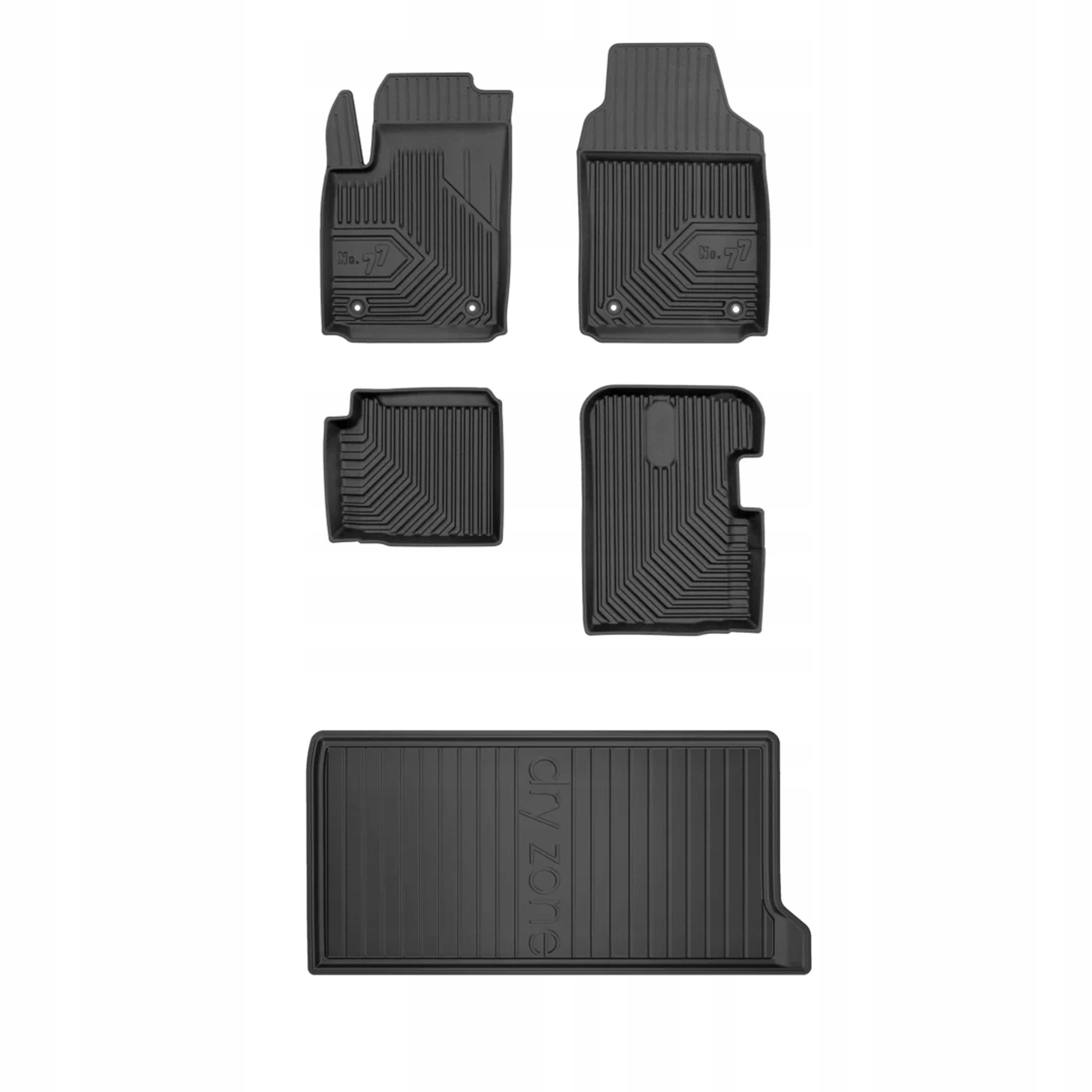 Gumová sada koberčekov a rohoží Fiat 500 od roku 2020 Hatchback, Hybrid (hev), be