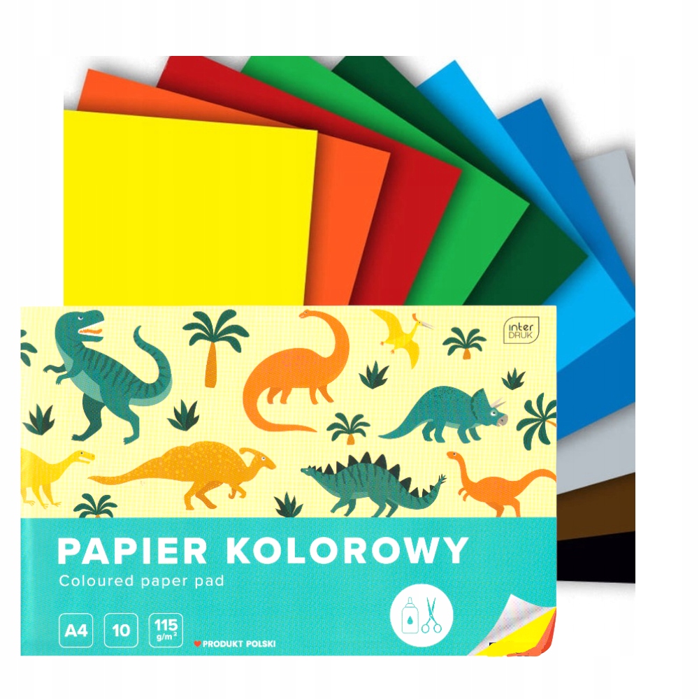 

Zeszyt papierów kolorowych wycinanka A4/10k Interd