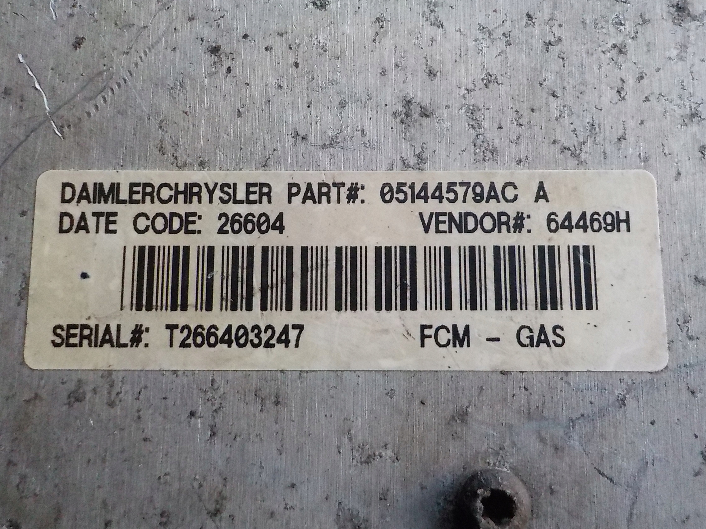 CHRYSLER GRAND CARAVAN VOYAGER IV 2.8 CRD computer control unit 05144579AC