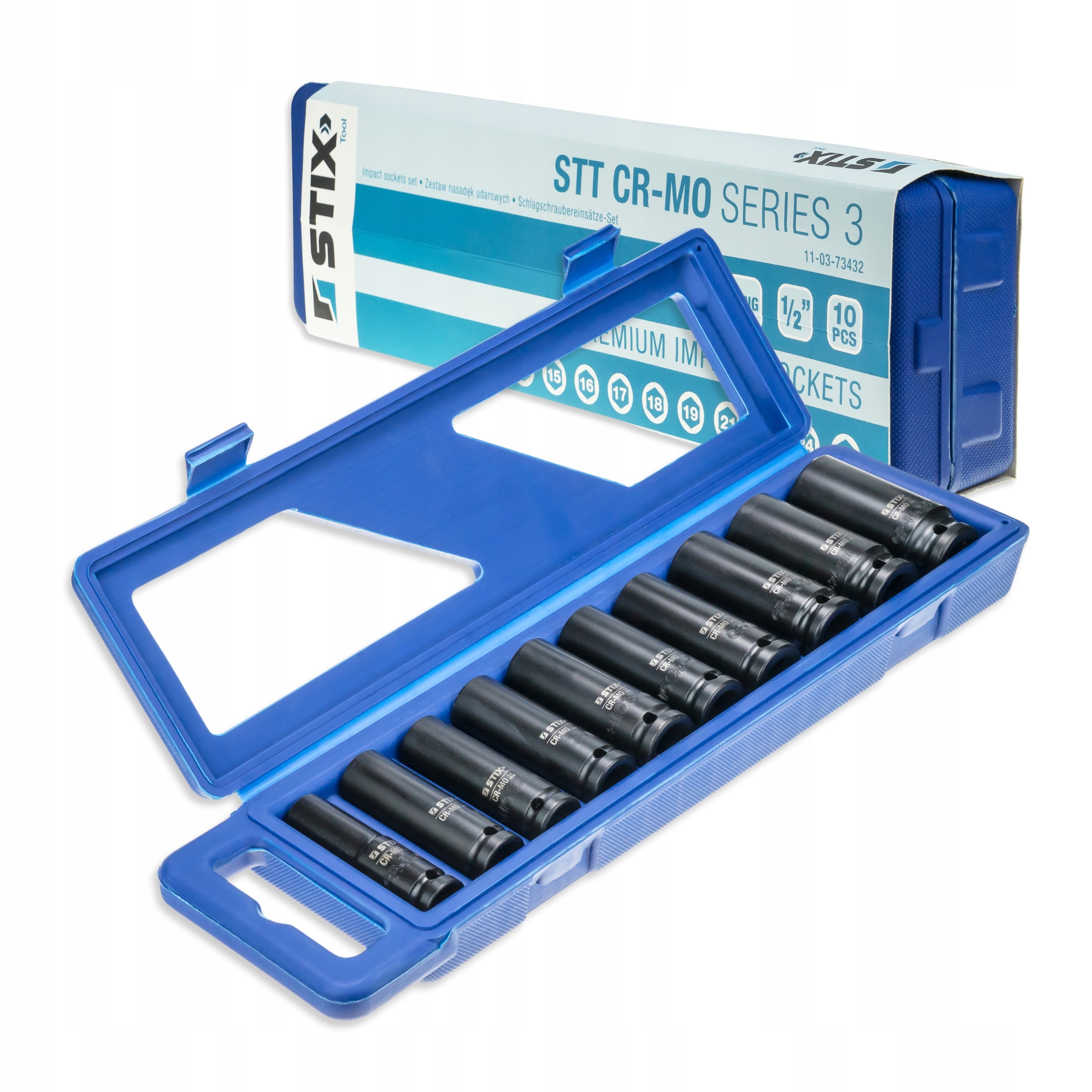 Sada Rázových Nástavců Dlouhých 1/2 13 15 16 17 18 19 21 22 24 26 MM Stix