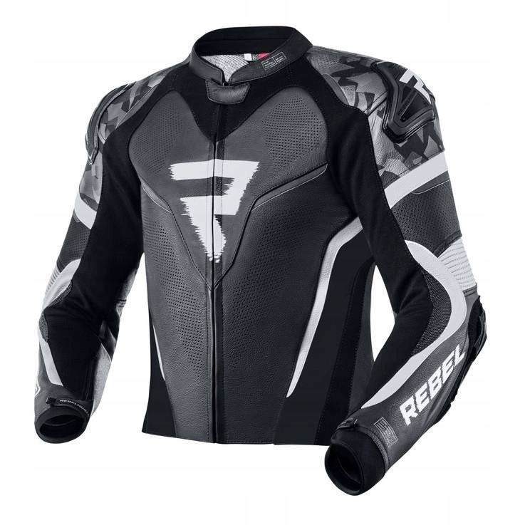 Kožená motocyklová bunda Rebelhorn Rebel Black/white Darčeky