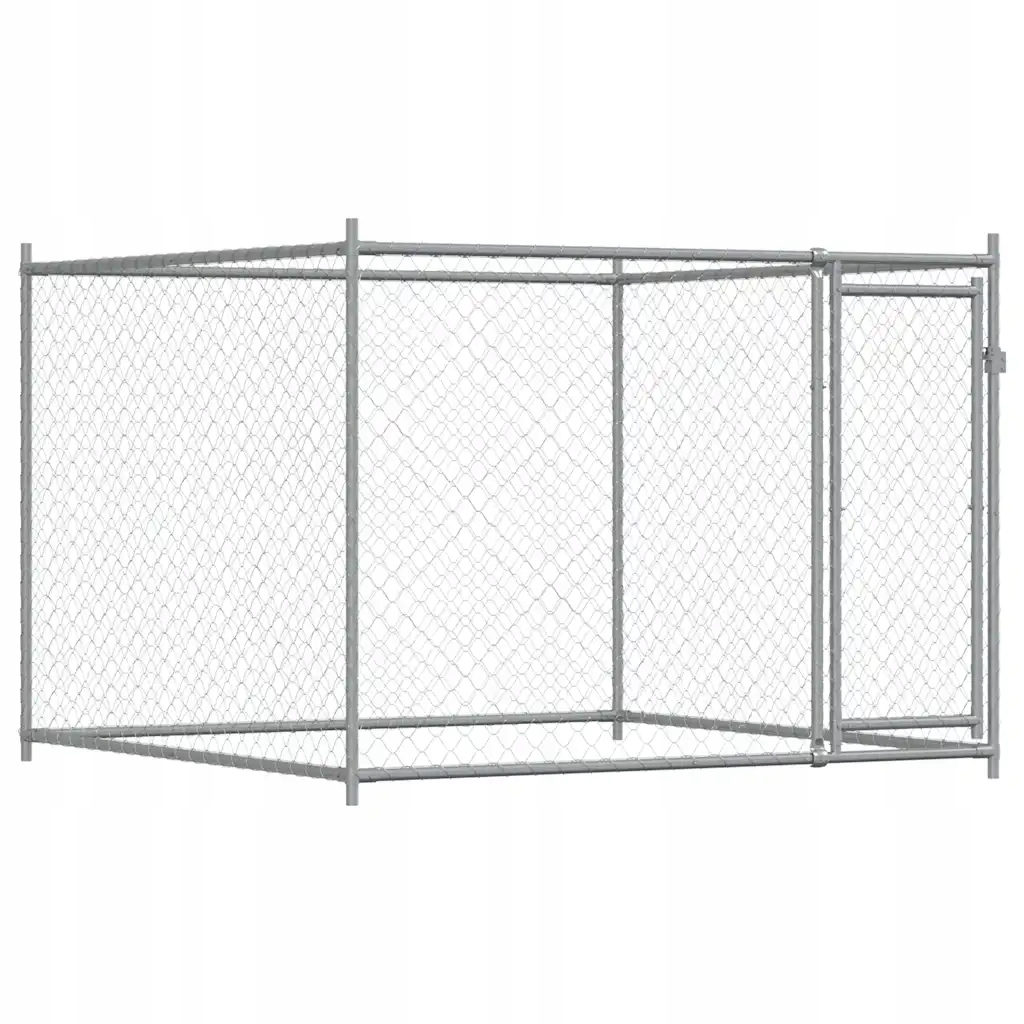 Mobilní klec pro psa z galvanizované oceli, 2x2x1,5 m, šedá