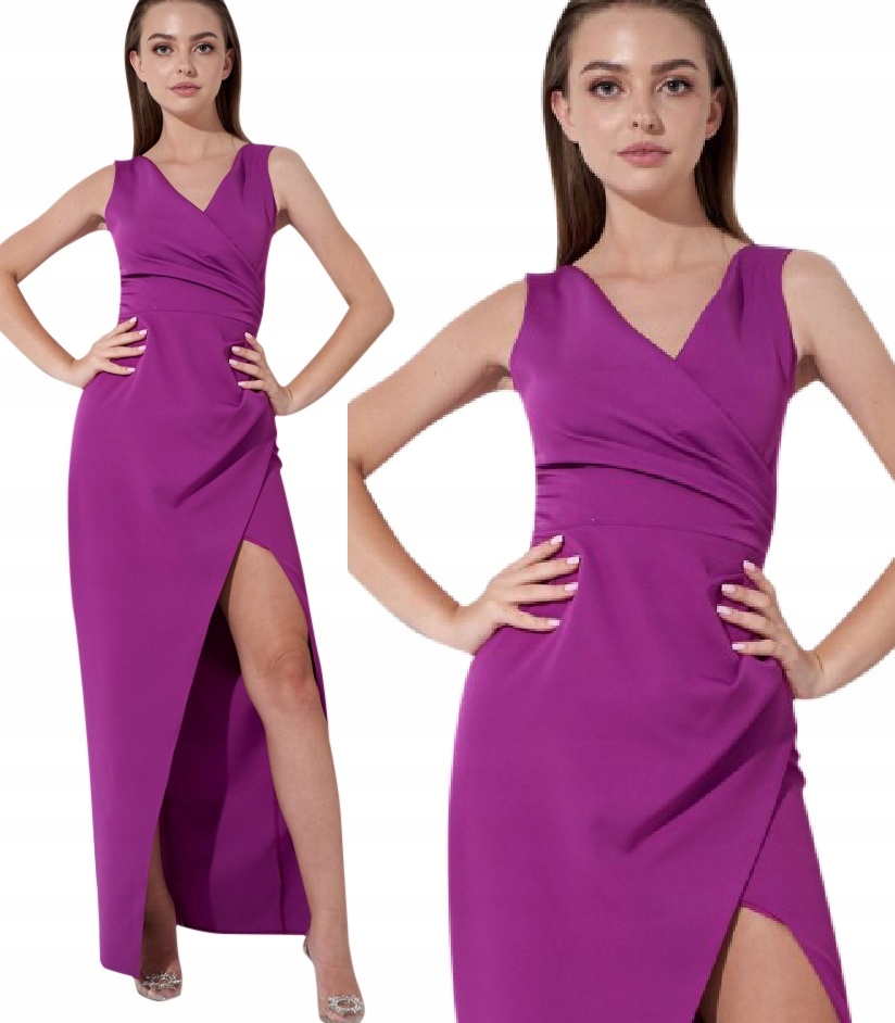 

Długa Sukienka Z Marszczeniami I Rozcięciem Wesele