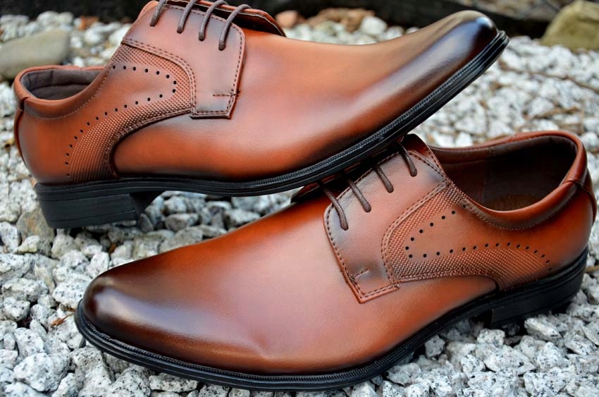 WIZYTOWE BUTY DO GARNITURU CASUAL ORGINAL MĘSKIE Eleganckie PANTOFLE PÓŁBUT Rozmiar 43