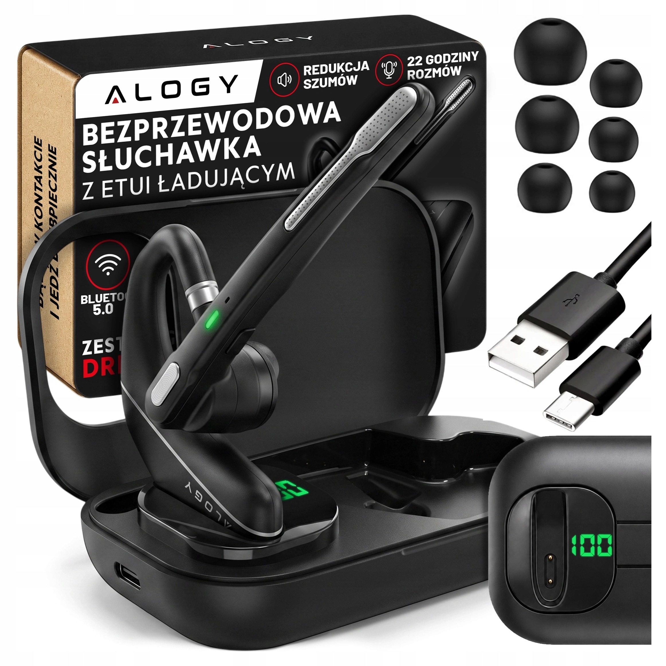 Bluetooth sluchátka pro řidiče Bezdrátová Bt 5.0 Enc 22h Sada Pouzdro