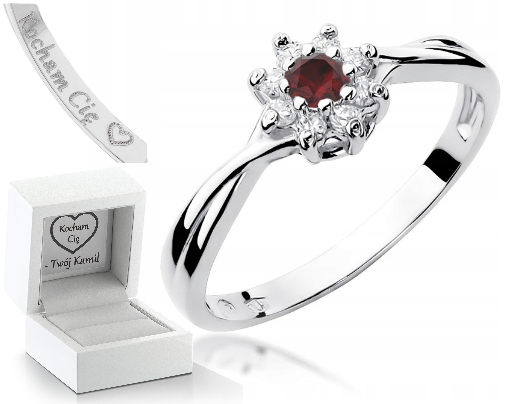Prstýnek Rubín Brilianty 585 Gravírování Bonus
