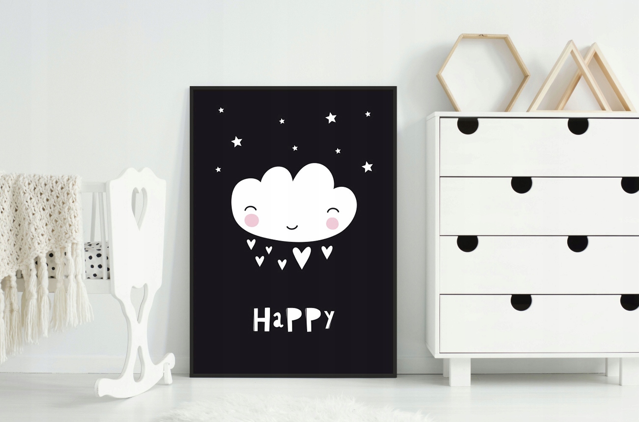 OBRAZ PLAKAT W RAMIE 33x43 cm Happy Scandi PD344 Marka inna