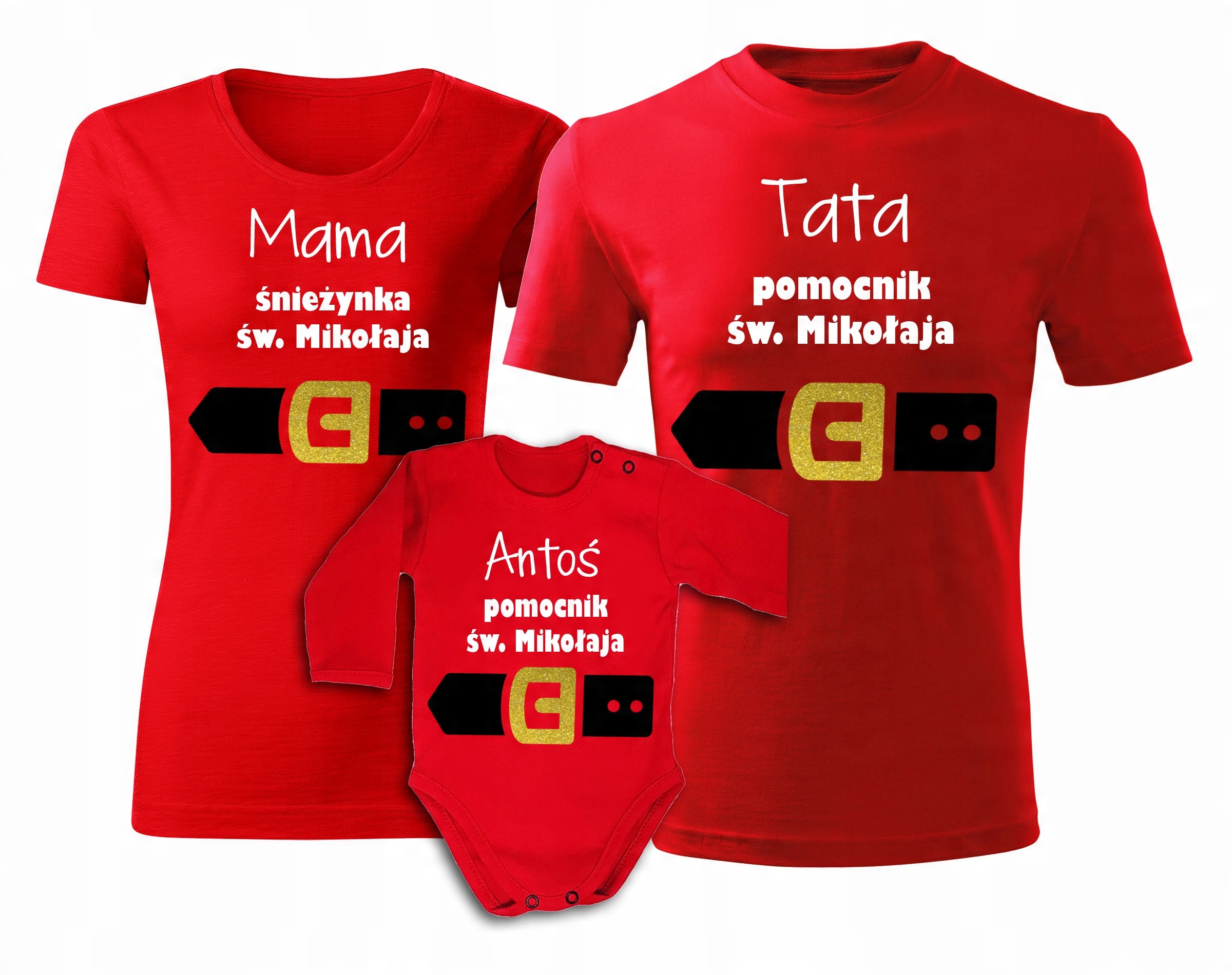 

Koszulki świąteczne Mama Tata Dziecko Mikołaje