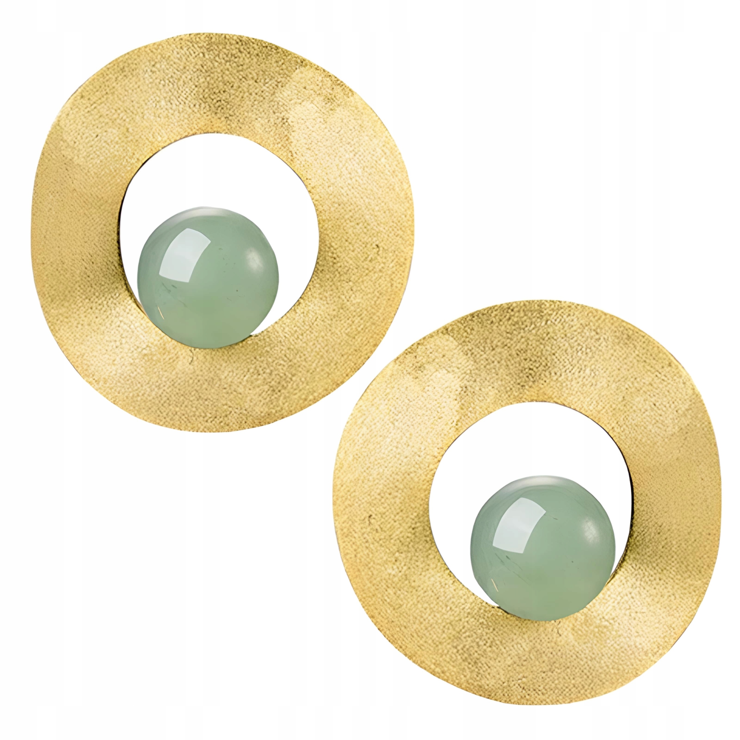 Náušnice Zlaté Náušnice Kulaté Aventurín Pozlacené Stříbro 925 Trusky