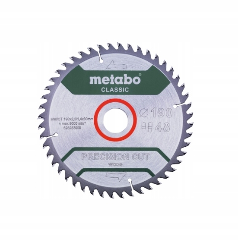 Metabo Tarcza Piła Tarczowa Do Cięcia Drewna Płyt 190x30mm 48Z 628283000