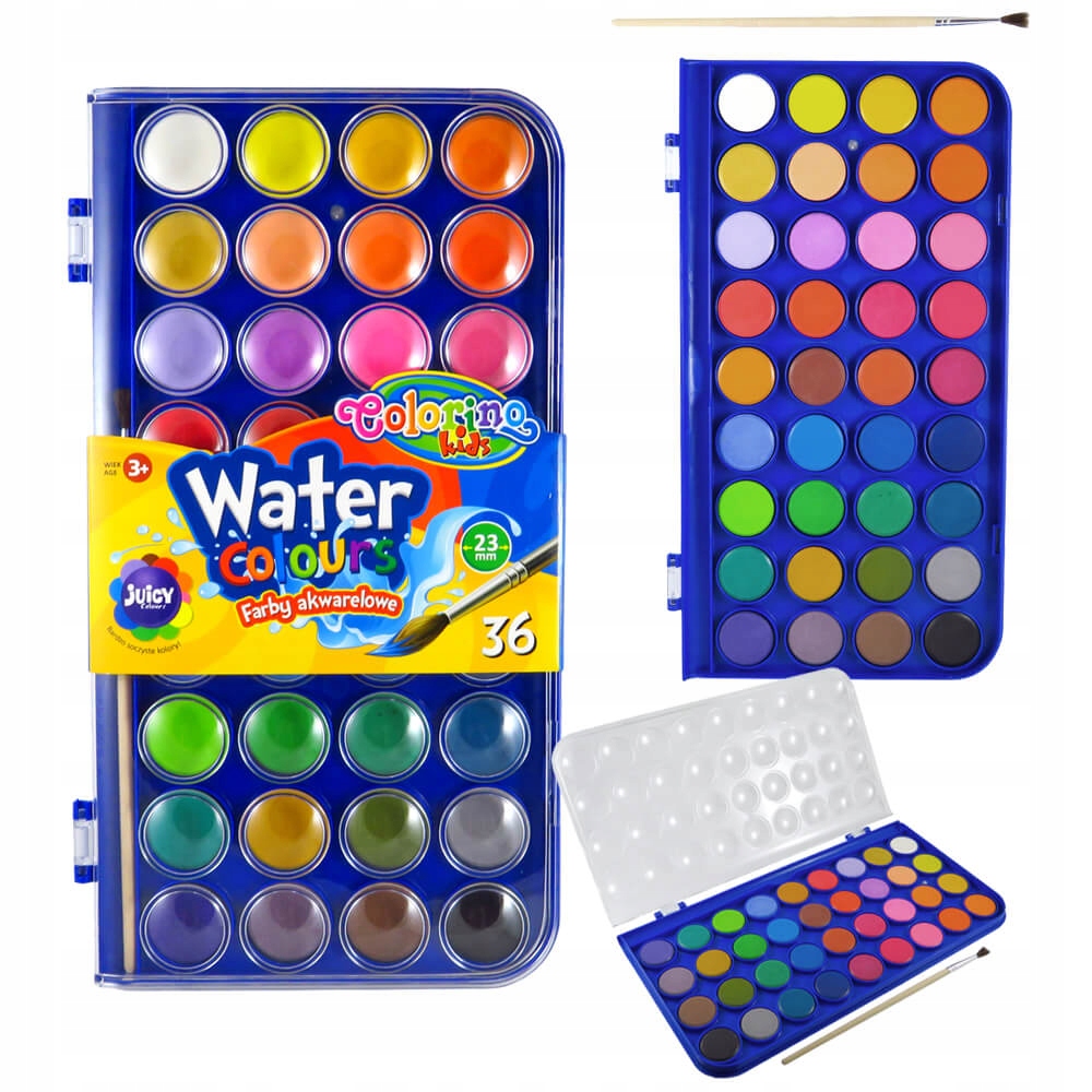 FARBY AKWARELOWE COLORINO 36 KOLORÓW +GRATIS