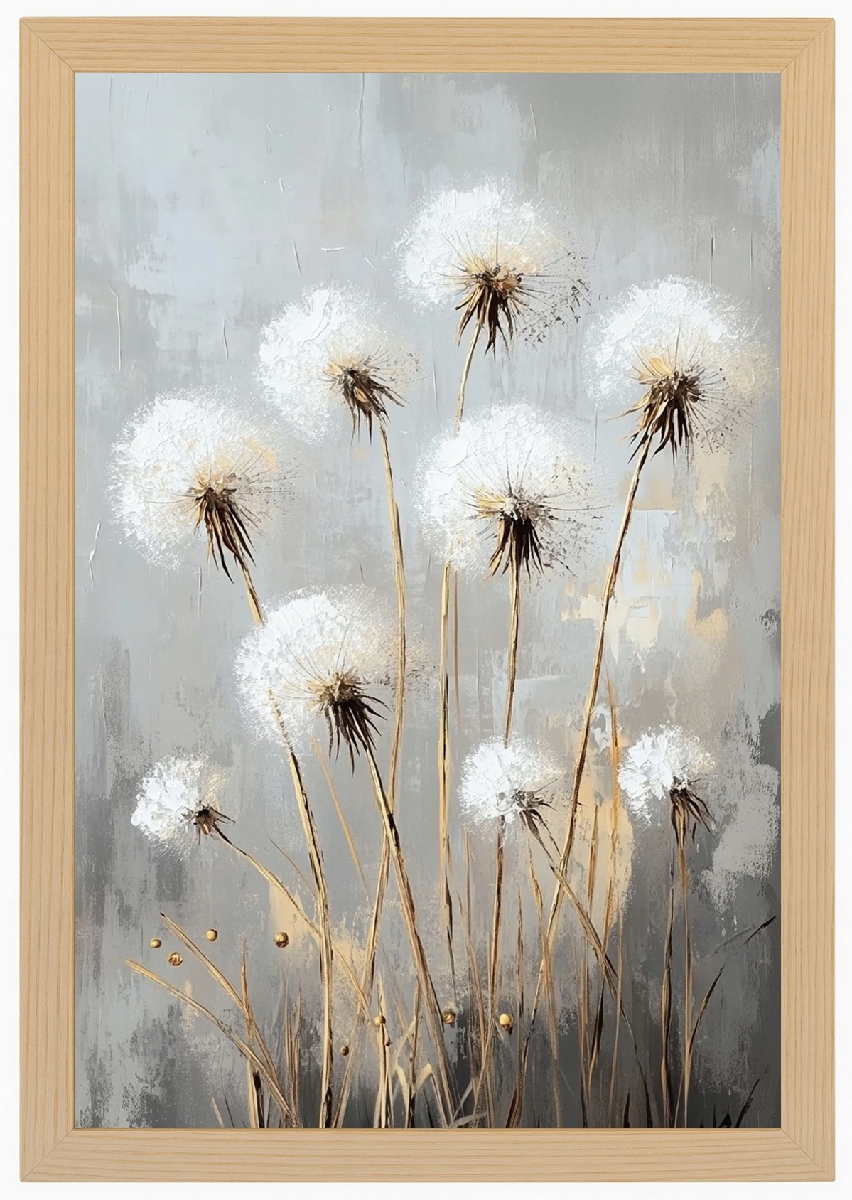 Plakát Rámeček Grafika Příroda Zahrada Květiny Pampeliška Boho 40x60