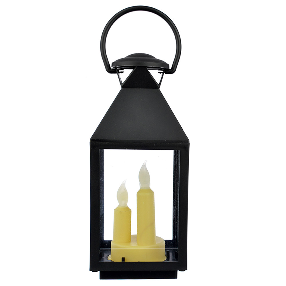 LAMPION DEKORACYJNY LED LATARNIA OZDOBNA CZARNY