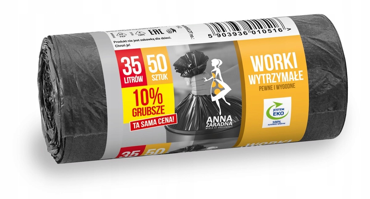 

Worki Na Śmieci Mocne Grube Anna Zaradna 35L 50szt