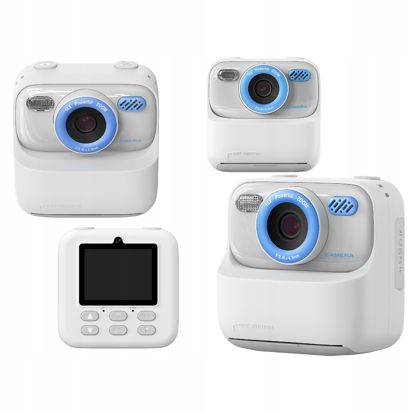 P79 2.4-inch Screen Kids Instant Camera Fun Game HD Dual Lens Rechargeable