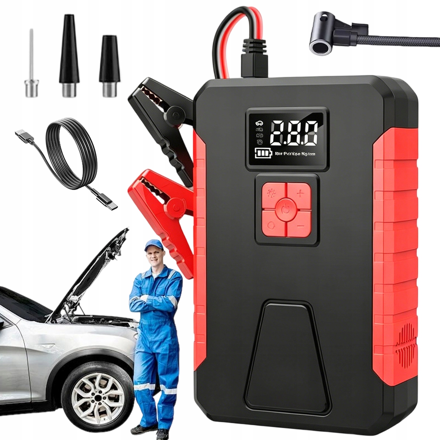 Najsilnejší Štartovací Booster Jump Starter 8000MAH, Štartovacie Zariadenie