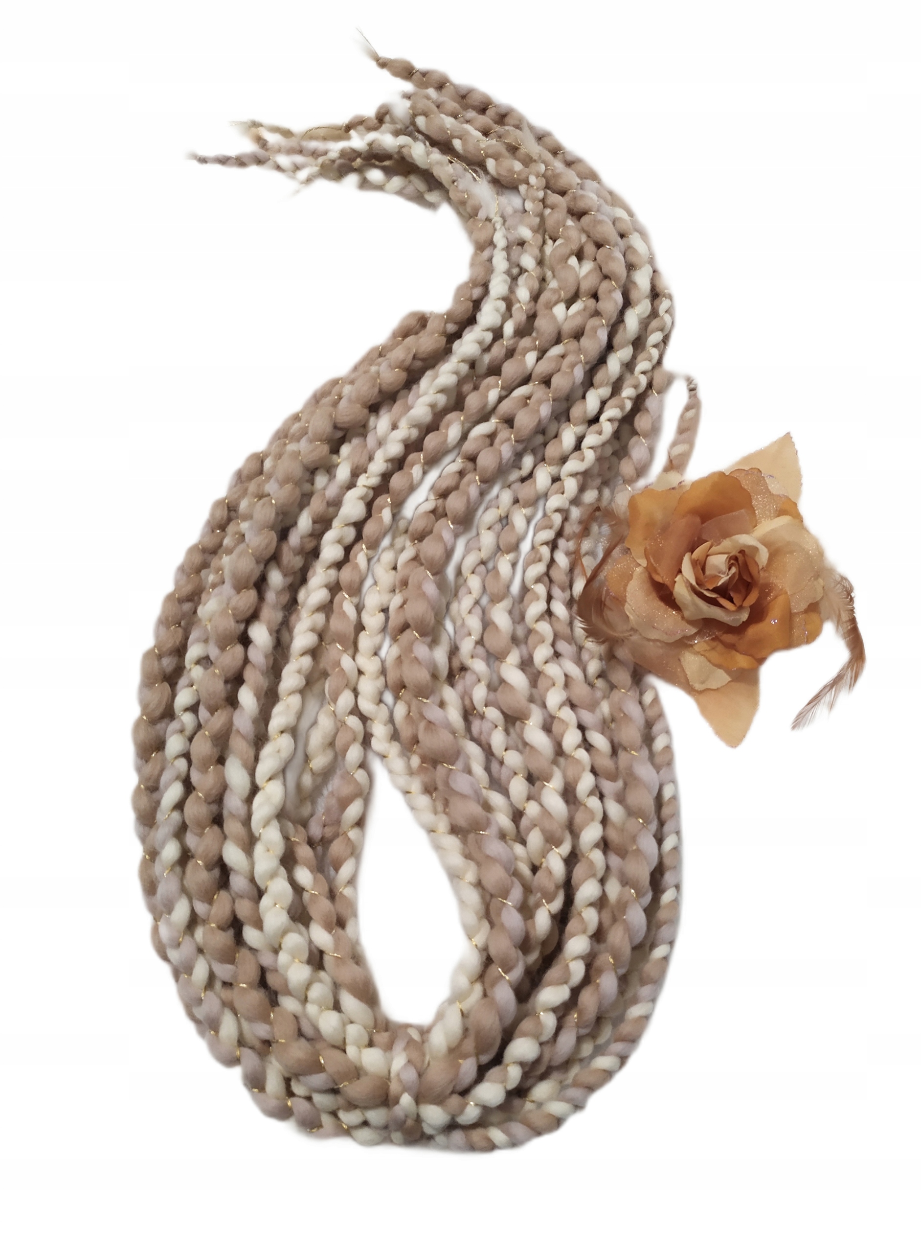 Opakovaně Použitelné vlněné copánky, blond béžové, Béžová Fantazie, 40 kusů