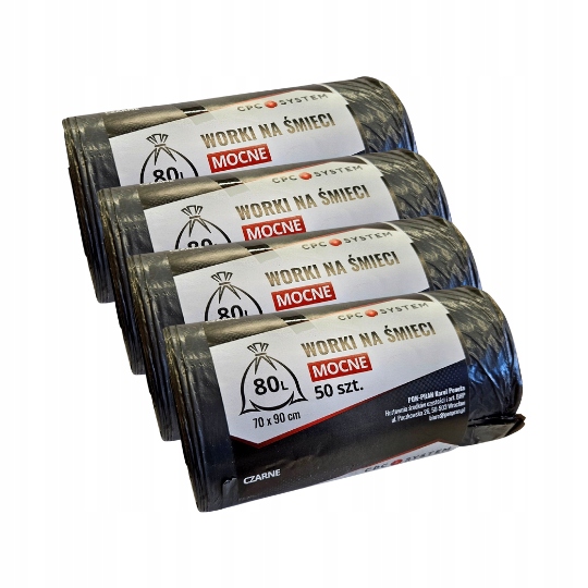 Worki na śmieci odpady mocne Pasują do koszy Ikea 80L Ldpe 4 x 50szt