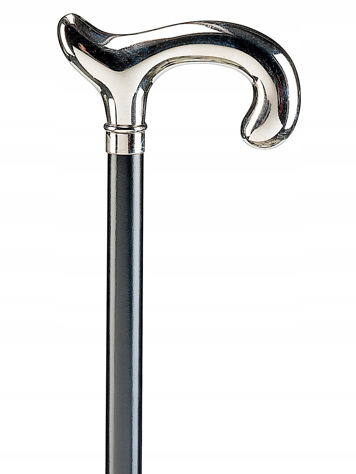 Laska drewniana Ossenberg z chromowanym uchwytem Derby czarna