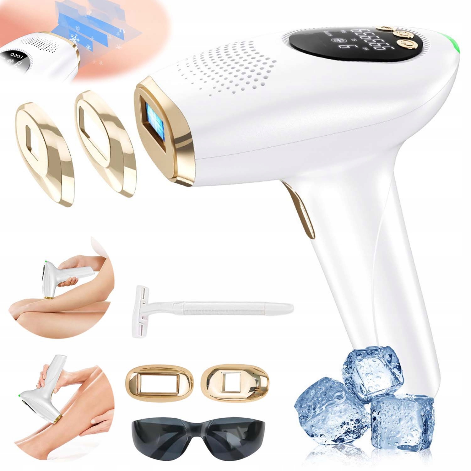 Depilátor Ipl Na Vlasy A Tělo Laserový Bikini Nohou Depilace Bezbolestný LCD