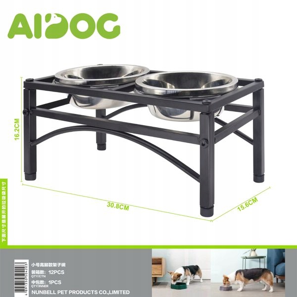 Levně Malá vysoká základna s miskami pro zvířata