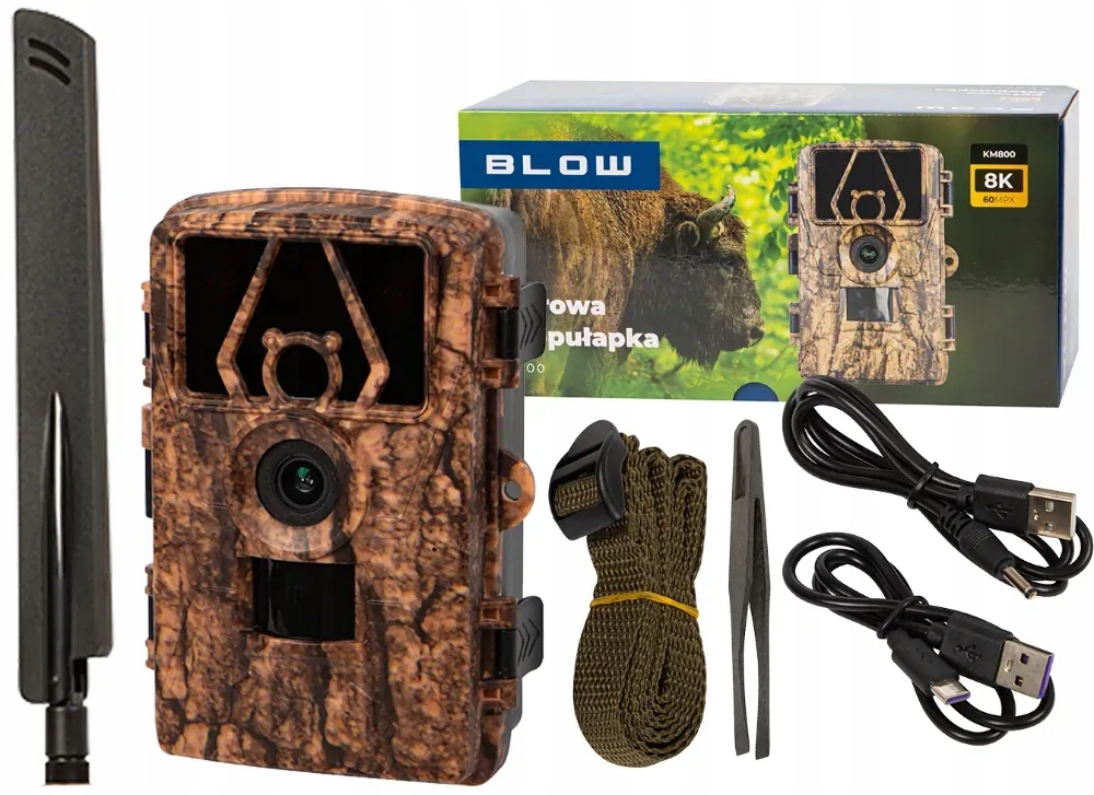 FOTOPUŁAPKA LEŚNA KAMERA MYŚLIWSKA 8K CZUJNIK RUCHU IR IP66 LTE APLIKACJA Marka Blow