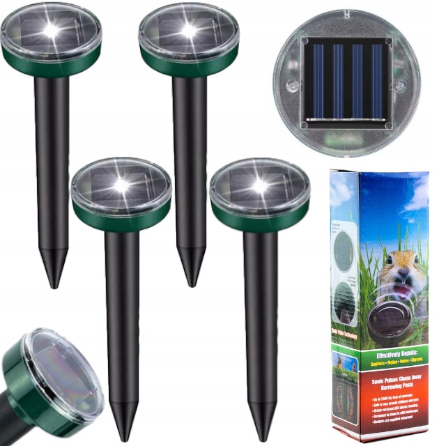 

4x Silny Solarny Odstraszacz Kretów Krety Nornice