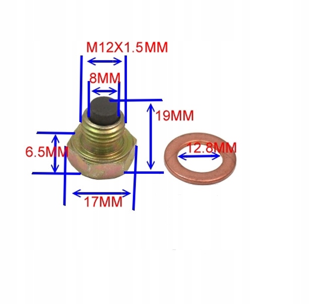 Magnetyczna śruba spustu oleju JMP M12x1,5 Numer katalogowy części 903238