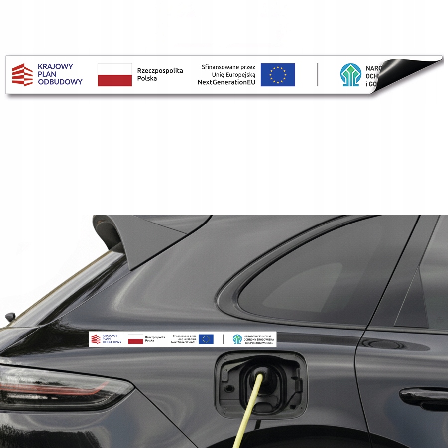 Naklejka magnetyczna | Program NaszeAuto + dofinansowanie KPO 23 cm NFOŚiGW