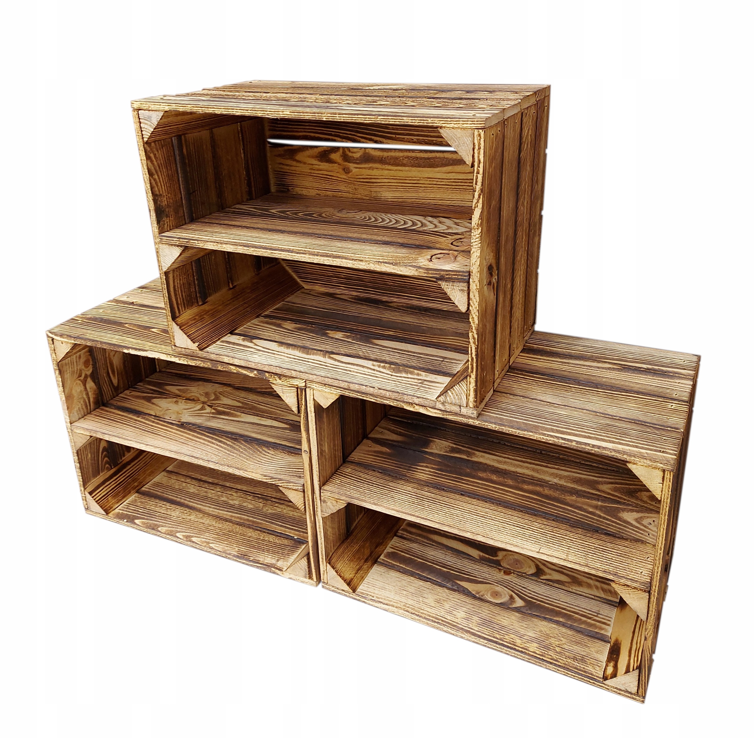 3x Dřevěné Opalovací Boxy S Dlouhou Policí O Rozměrech 39x29x24 cm