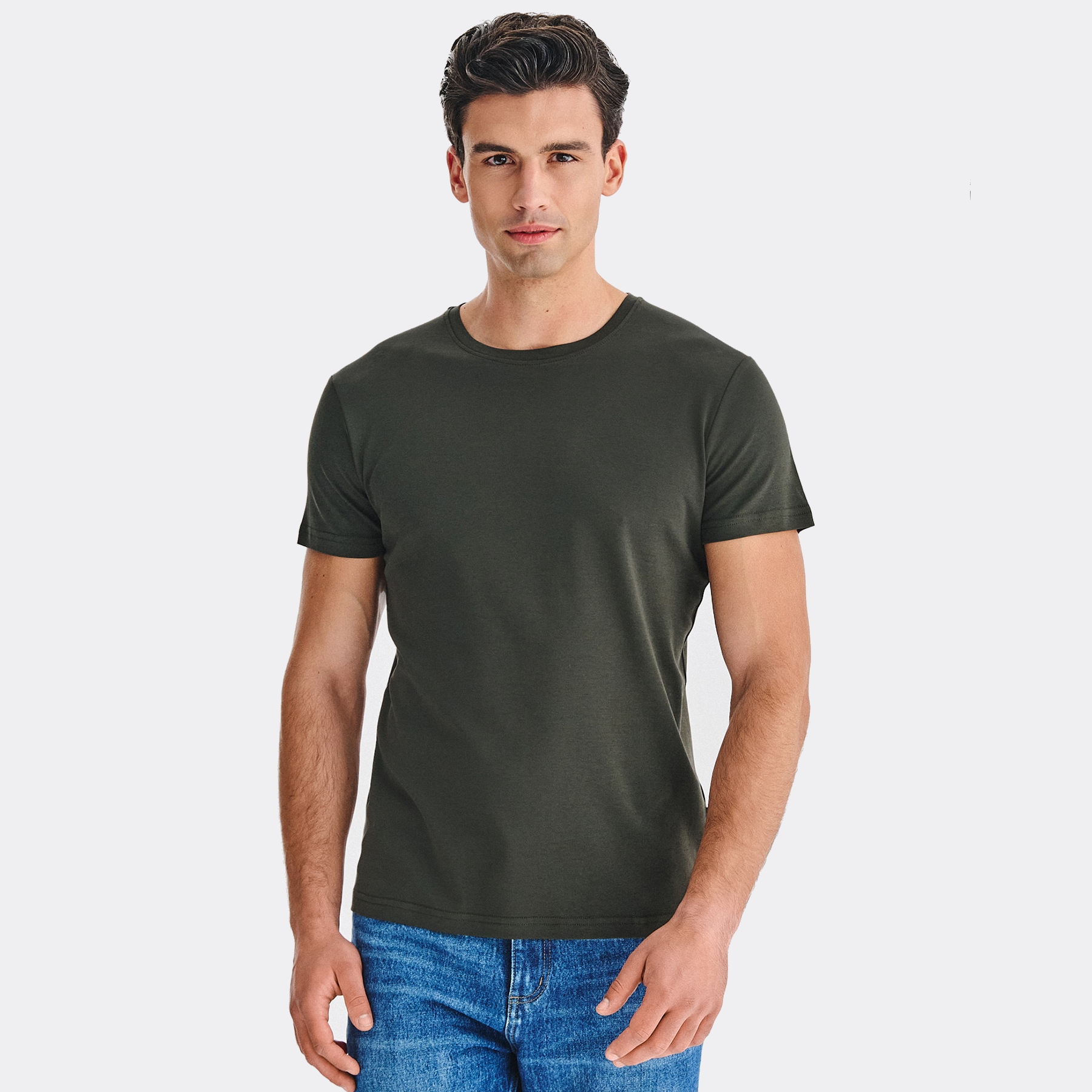 Zelené pánské tričko 100% bavlna Regular Fit Pako Lorente vel XXL