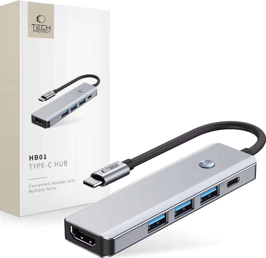 Tech-protect HB01 Hub Adapter 5IN1 Type-c USB3.0 Hdmi 4K 60HZ PD100W