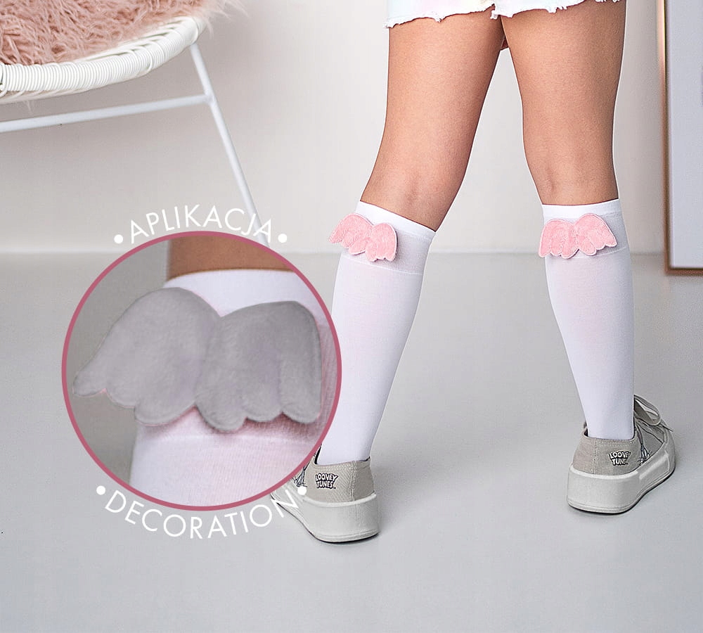 

Knittex podkolanówki Skye różowe skrzydełka