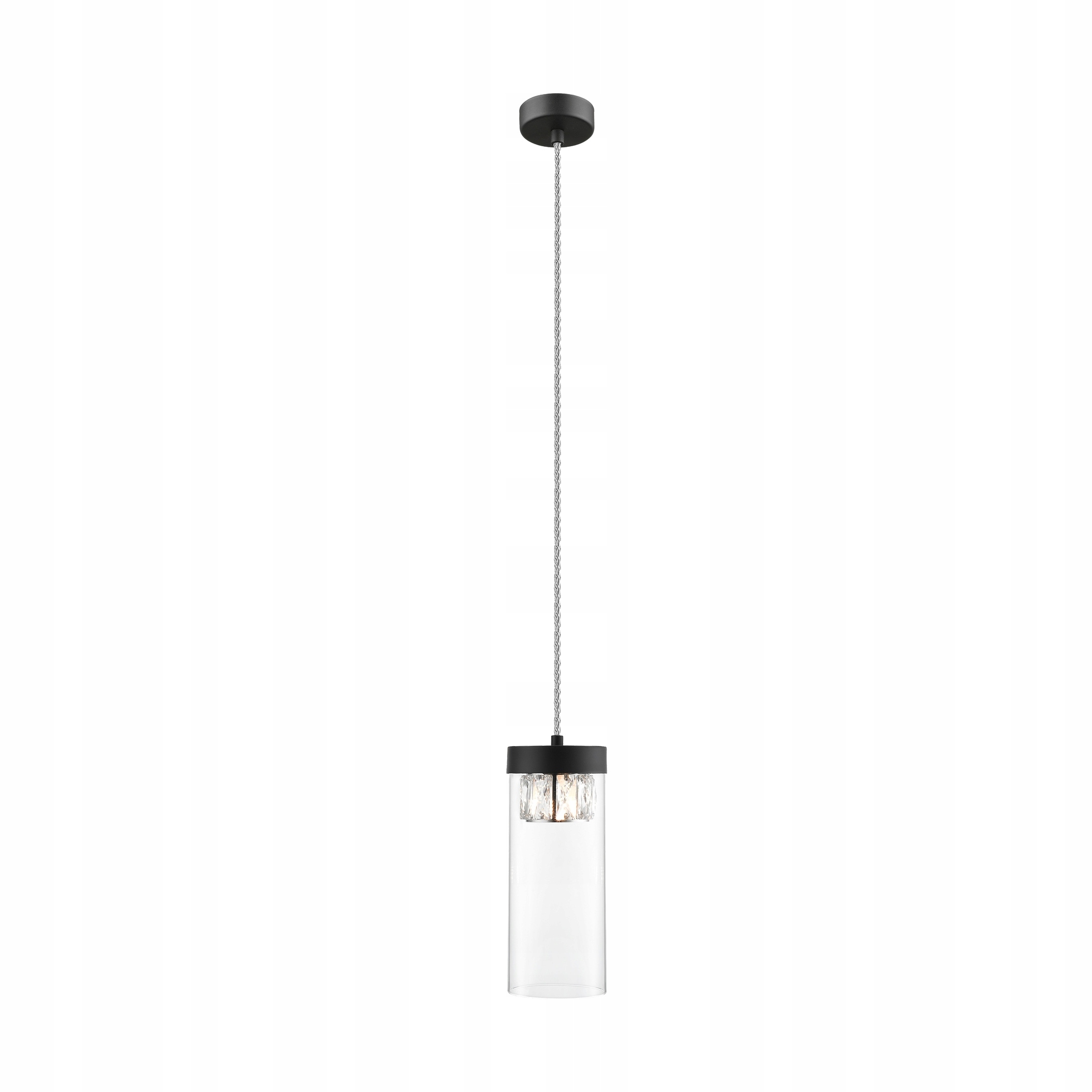 Závesná lampa Zuma Line Gem Ø11 cm sklenená G9 čierna matná