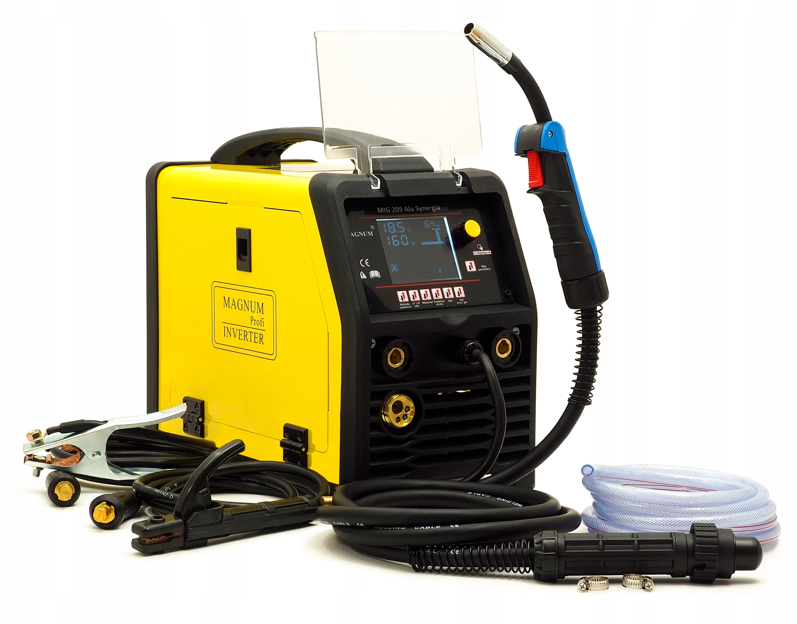 Migomatová svářečka Magnum Mig 209 Alu Synergie LCD Mag Mma Tig Lift 200A 230V