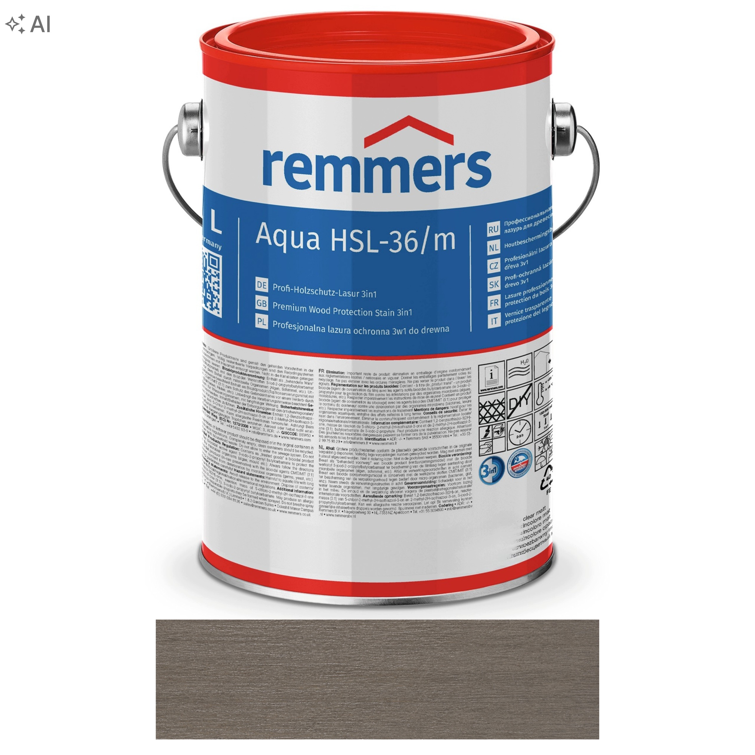 Remmers HSL-36/m Lazura na vodní dřevo 5L Grafitový metalický efekt