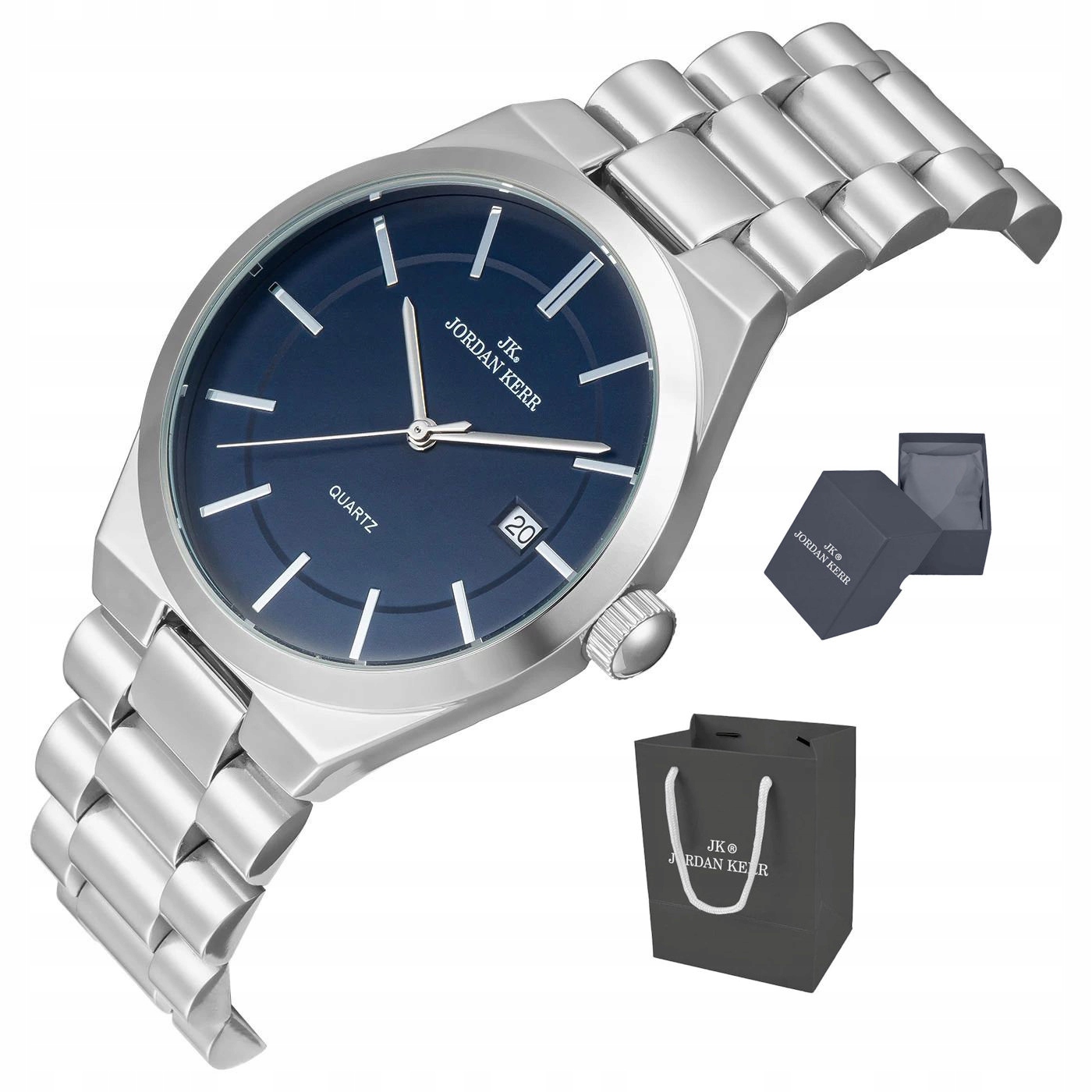 Pánské Klasické Modré Hodinky Jordan Kerr S Datumovkou P9012 40 mm
